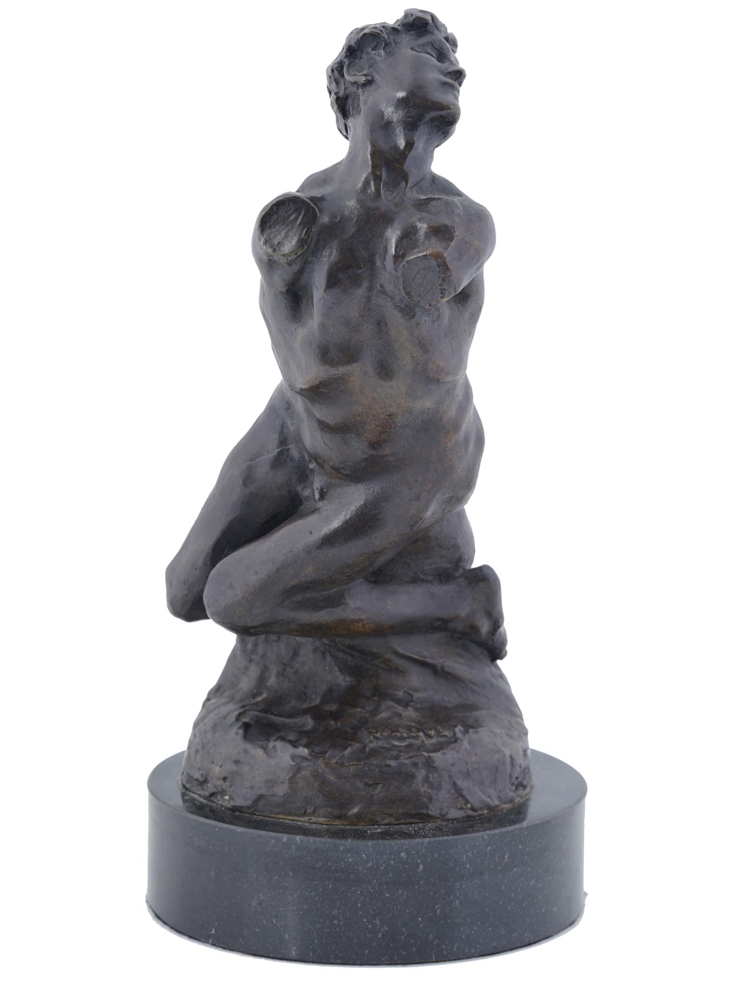 BRONZE SCULPTURE MALE NUDE PAUL ANGE NOCQUET PIC-0